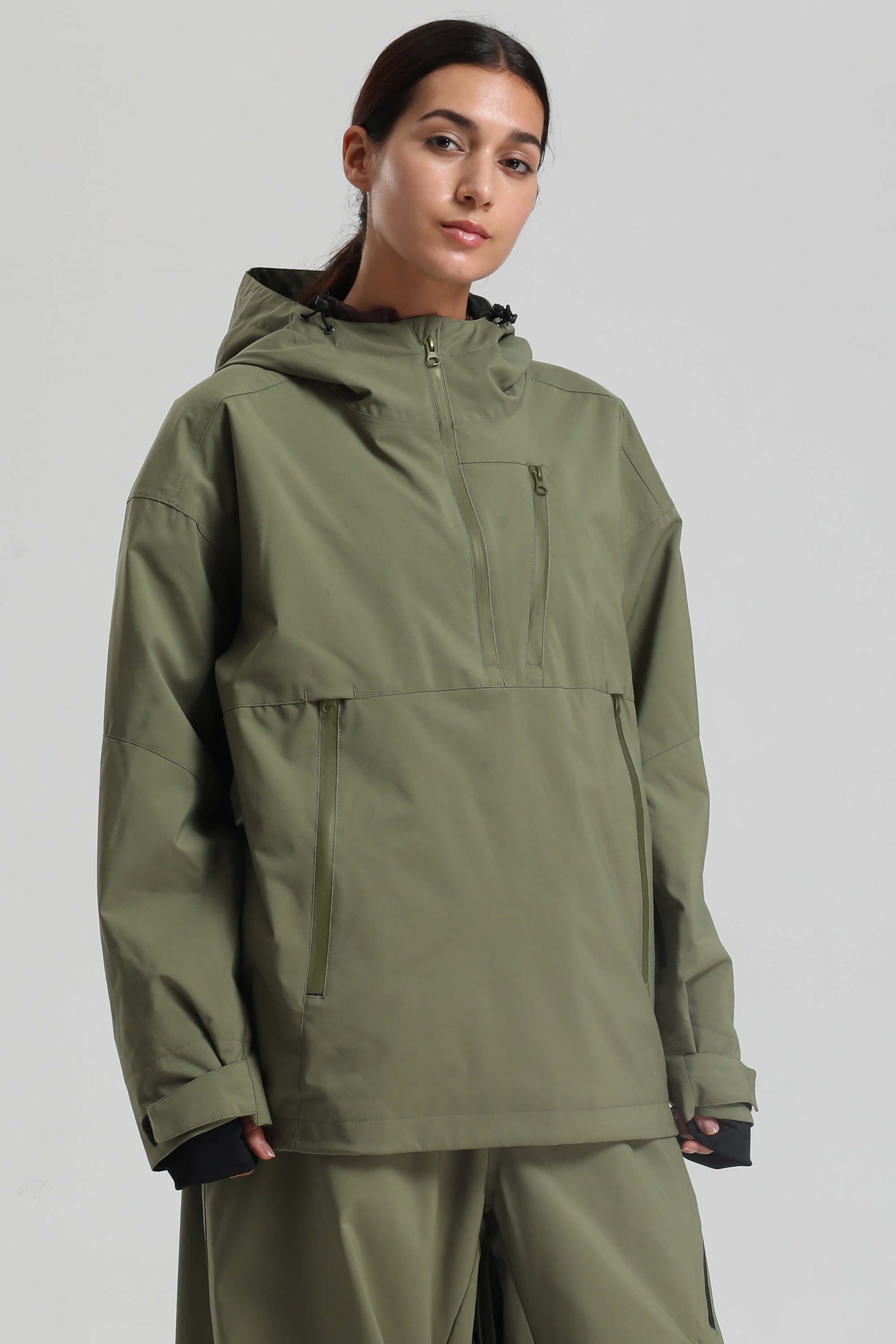 Women's Sunset Gradient Side-Zip Vented Ski Anorak Fully-Sealed Insulated Snow Anorak