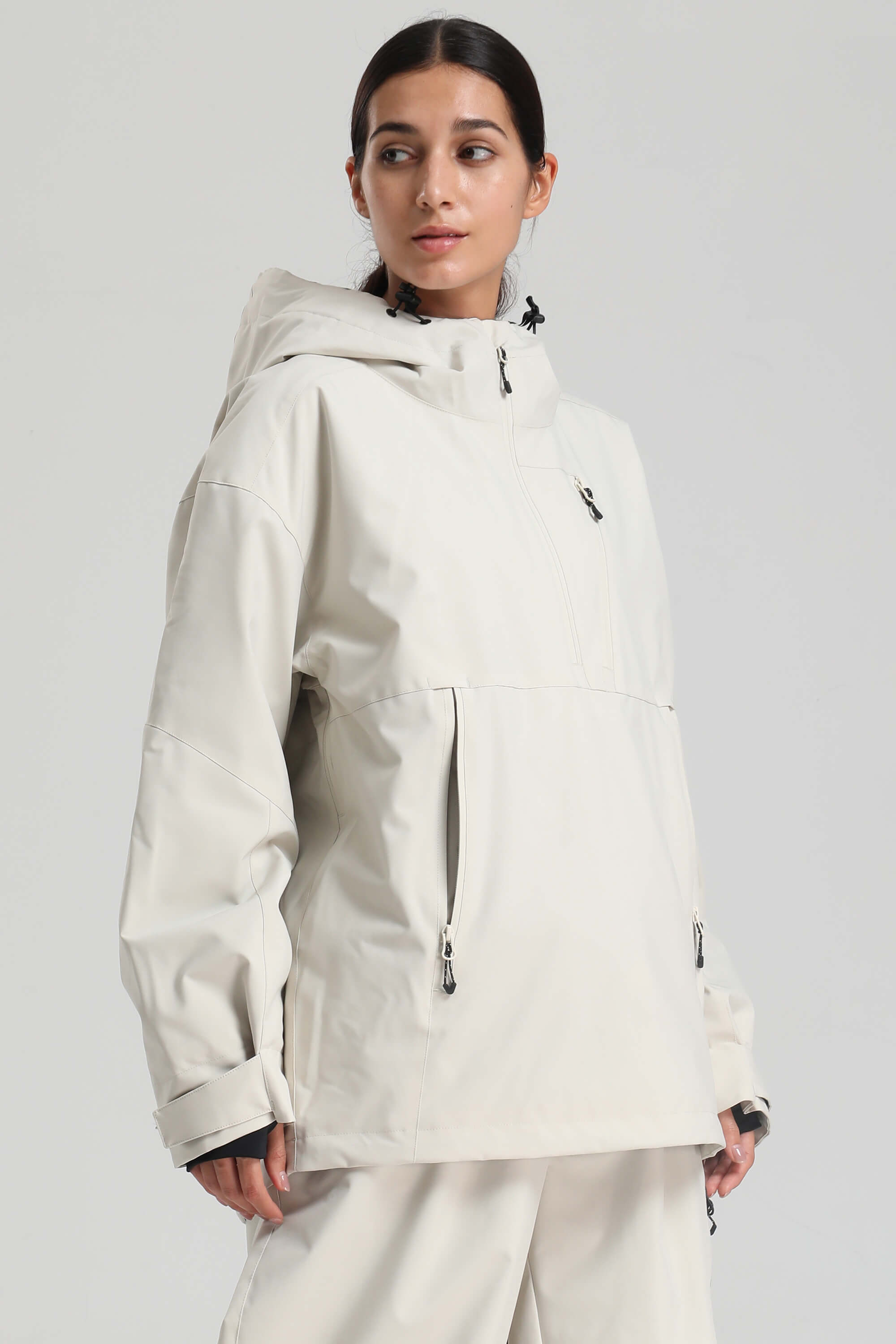 Women's Rose Side-Zip Vented Ski Anorak Fully-Sealed Insulated Snow Anorak