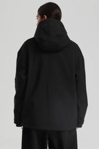 Women's Black Side-Zip Vent Snow Anorak Fully Sealed Insulated Ski Anorak - Gsou Snow