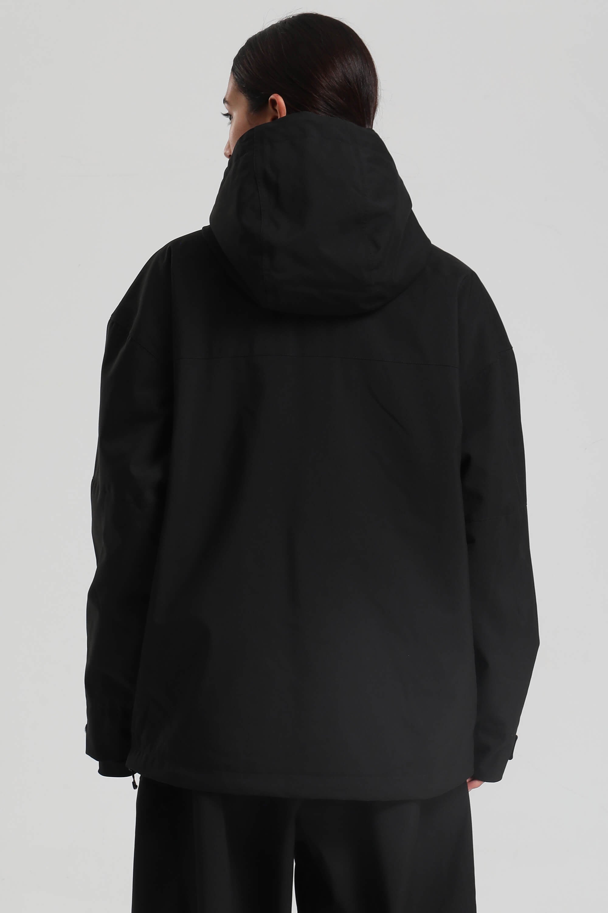 Women's Black Side-Zip Vent Snow Anorak Fully Sealed Insulated Ski Anorak - Gsou Snow