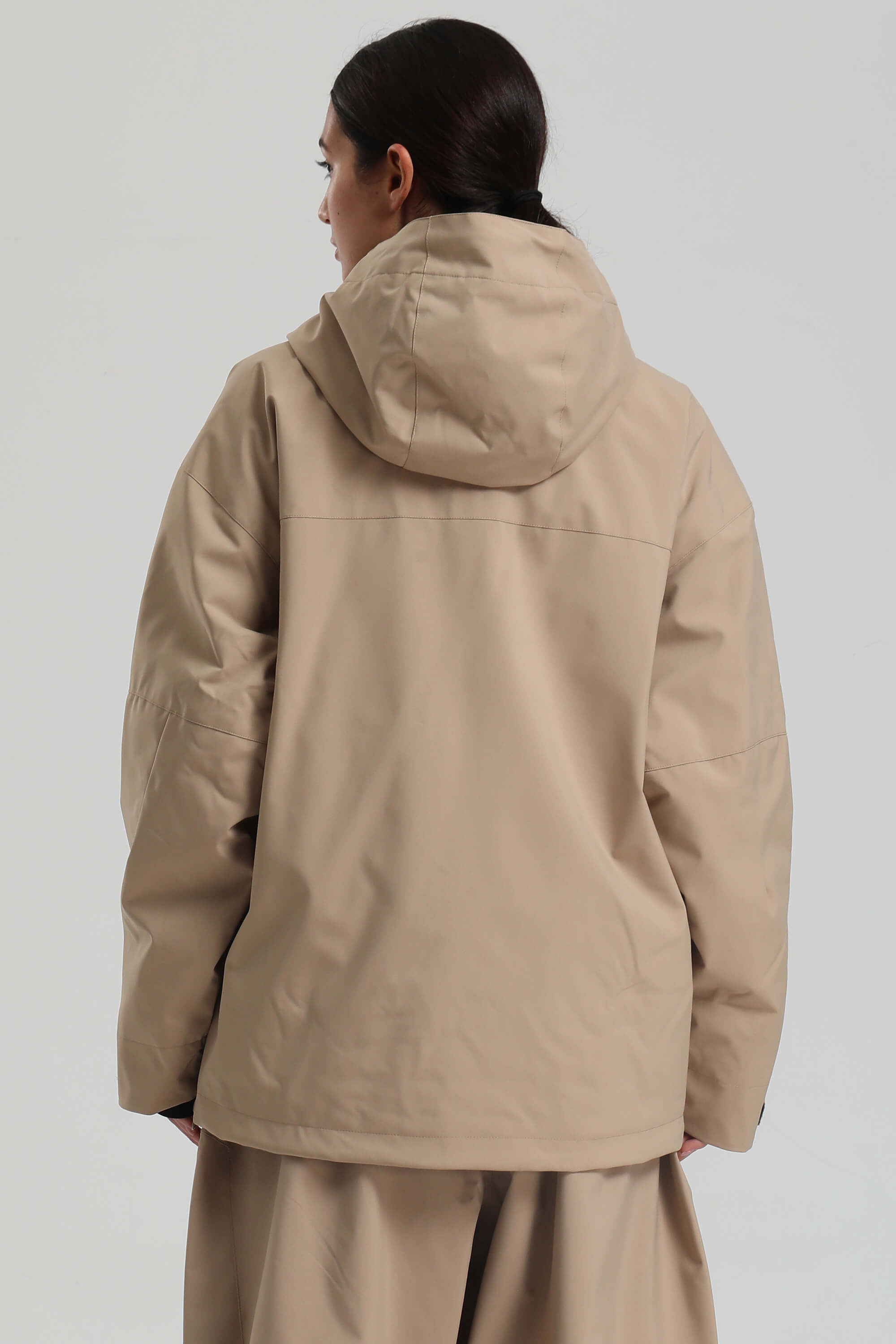 Women's Khaki Side-Zip Vent Snow Anorak Fully Sealed Insulated Ski Anorak - Gsou Snow