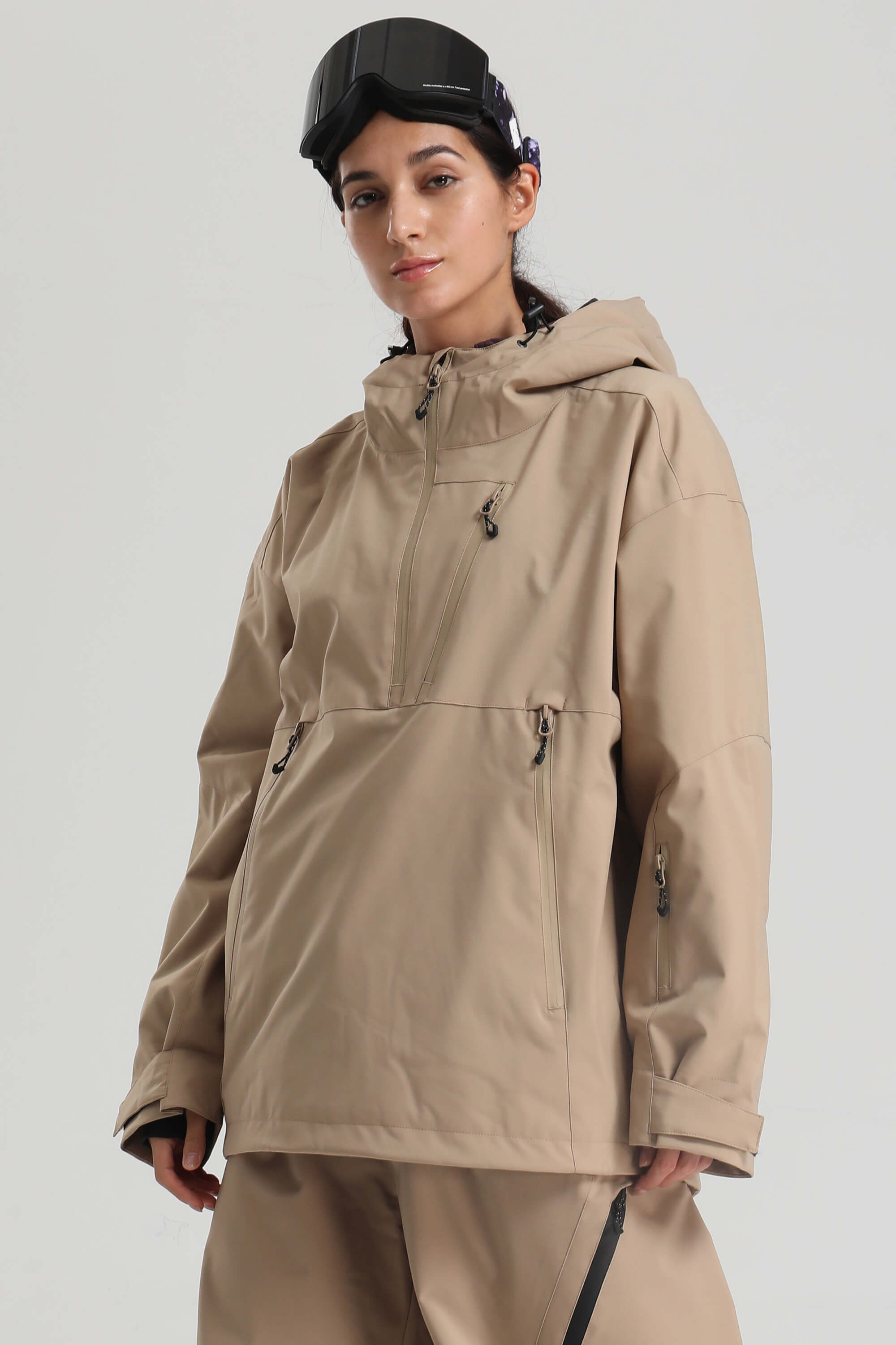 Women's Sunset Gradient Side-Zip Vented Ski Anorak Fully-Sealed Insulated Snow Anorak