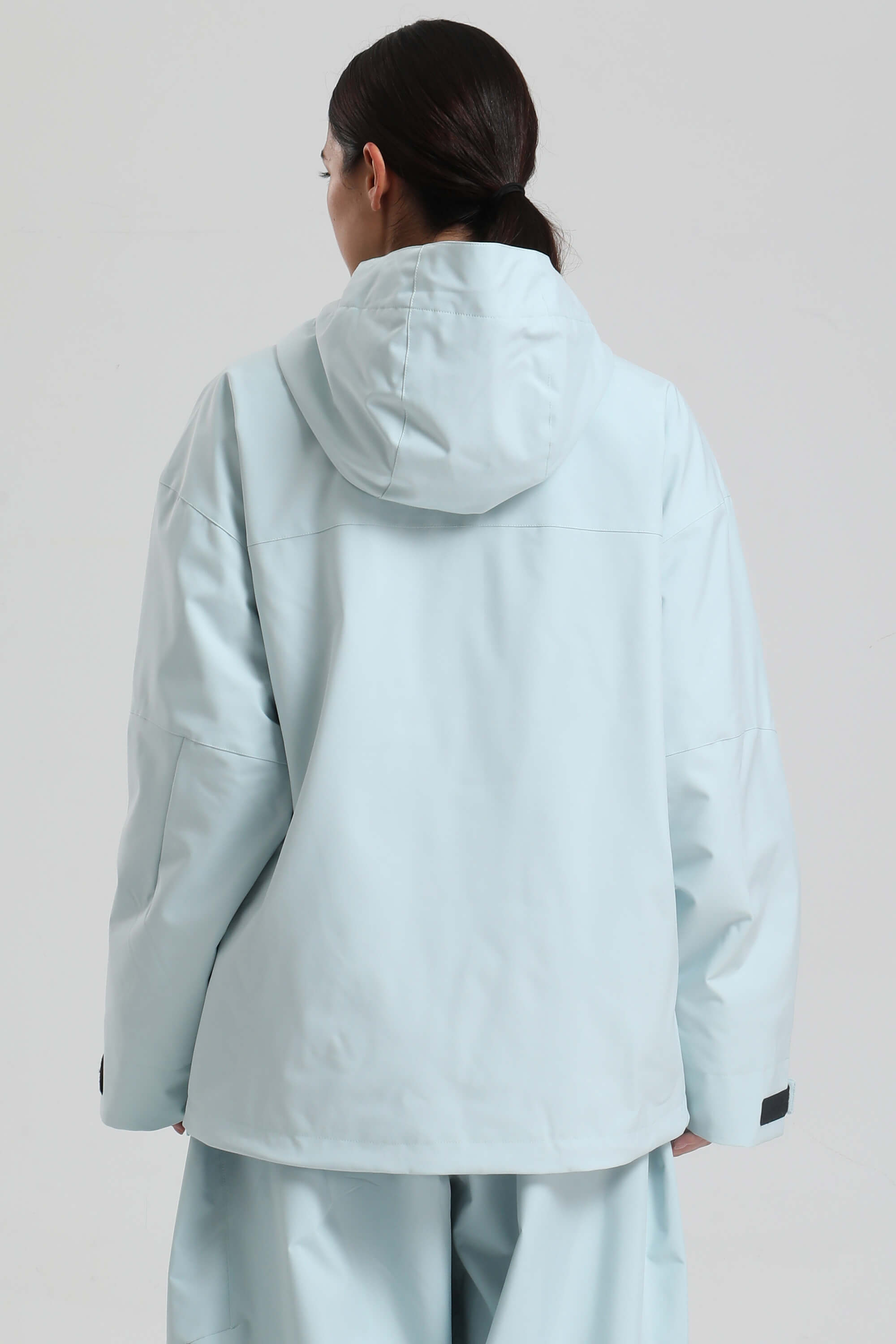 Women's Ice Blue Side-Zip Vent Snow Anorak Fully Sealed Insulated Ski Anorak - Gsou Snow