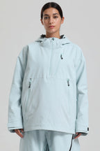 Women's Ice Blue Side-Zip Vent Snow Anorak Fully Sealed Insulated Ski Anorak - Gsou Snow
