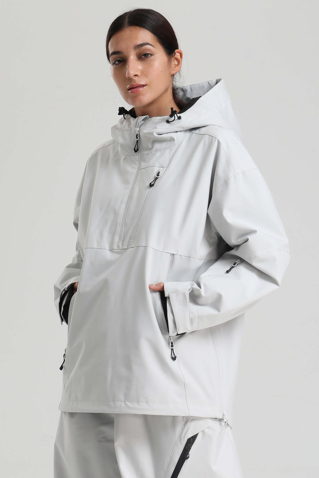 Women's Pink Gradient Side-Zip Vent Snow Anorak Fully Sealed Insulated Ski Anorak - Gsou Snow