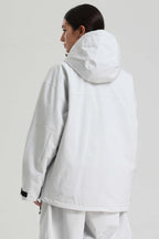 Women's Light Gray Side-Zip Vent Snow Anorak Fully Sealed Insulated Ski Anorak - Gsou Snow