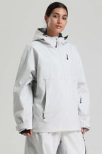 Women's Black Side-Zip Vent Snow Anorak Fully Sealed Insulated Ski Anorak - Gsou Snow