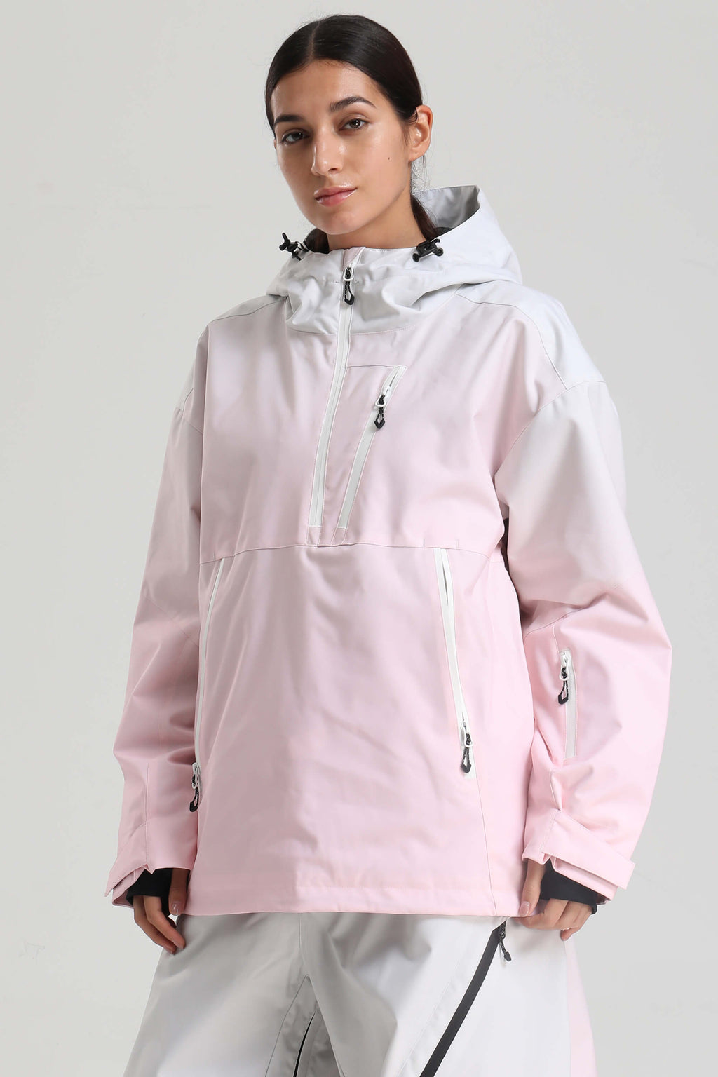 Women's Sunset Gradient Side-Zip Vented Ski Anorak Fully-Sealed Insulated Snow Anorak