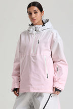 Women's Black Side-Zip Vented Ski Anorak Fully-Sealed Insulated Snow Anorak