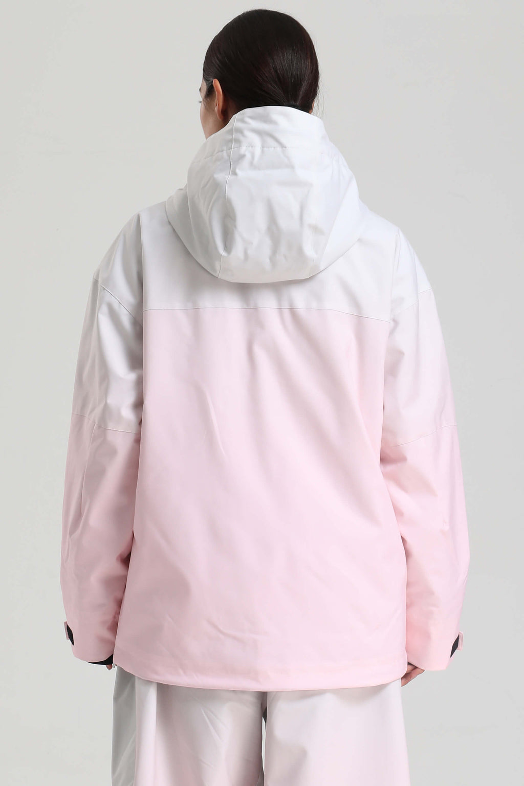 Women's Pink Gradient Side-Zip Vent Snow Anorak Fully Sealed Insulated Ski Anorak - Gsou Snow