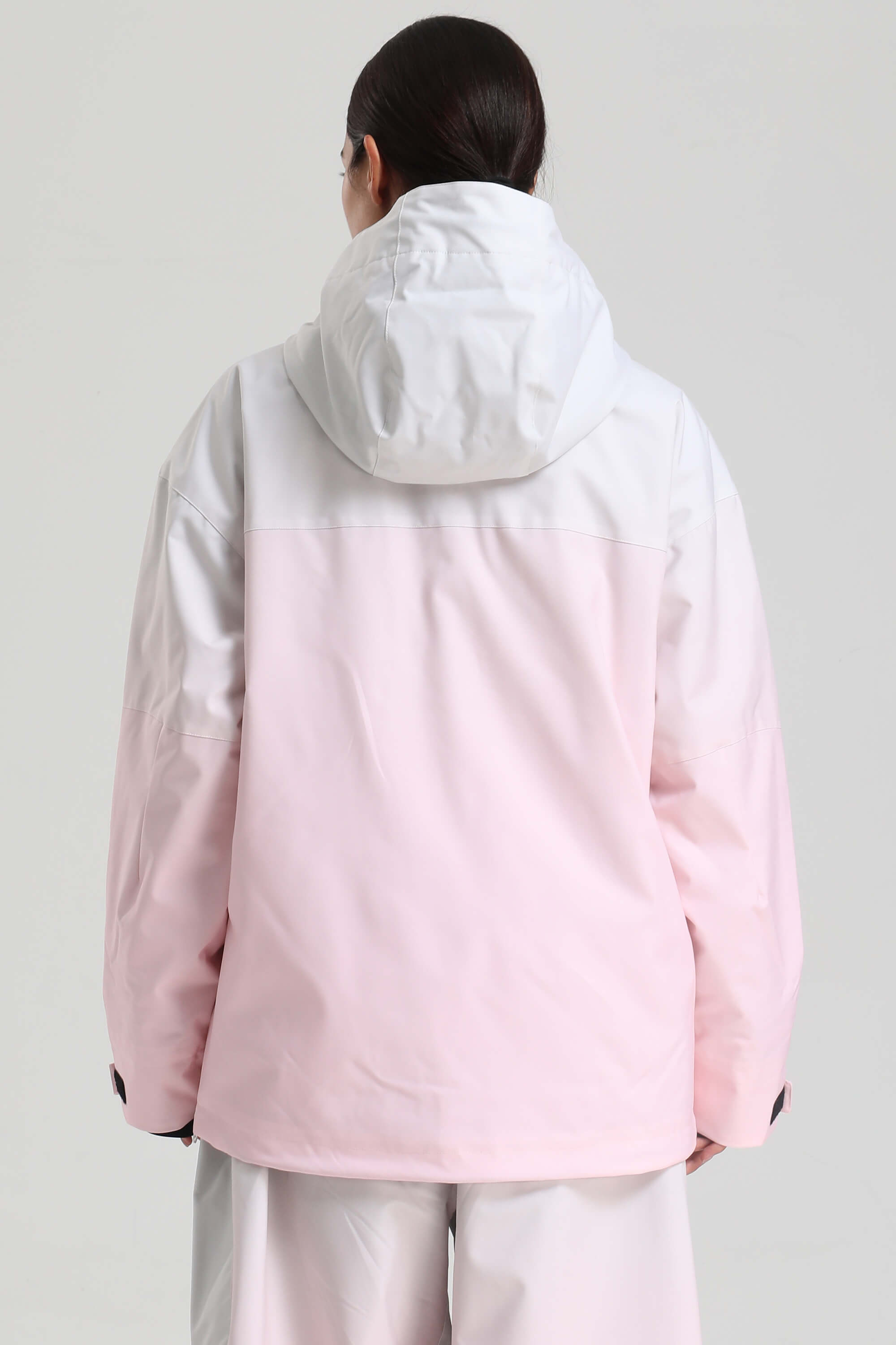 Women's Pink Gradient Side-Zip Vent Snow Anorak Fully Sealed Insulated Ski Anorak - Gsou Snow