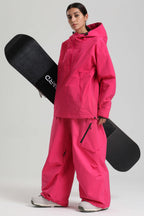 Women's Rose Side-Zip Vent Snow Anorak Fully Sealed Insulated Ski Anorak - Gsou Snow