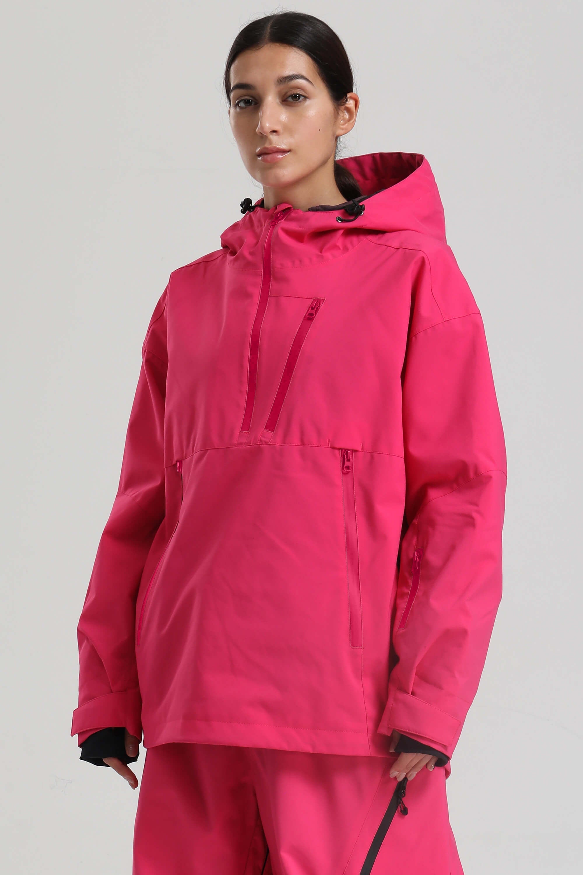 Women's Rose Side-Zip Vent Snow Anorak Fully Sealed Insulated Ski Anorak - Gsou Snow