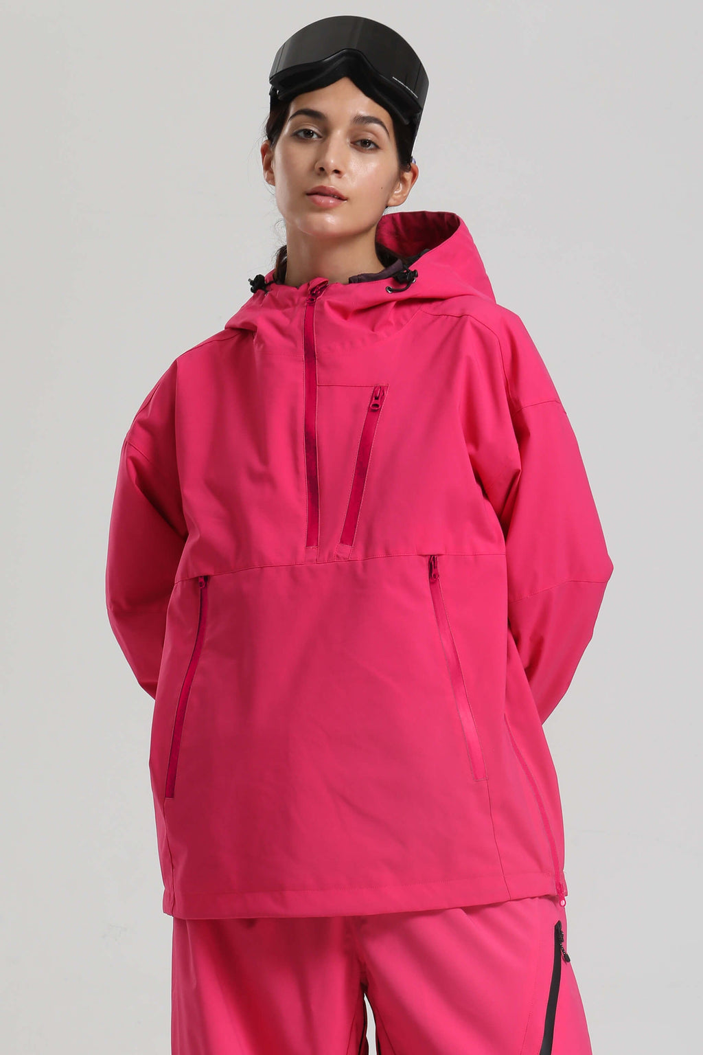 Women's Rose Side-Zip Vent Snow Anorak Fully Sealed Insulated Ski Anorak - Gsou Snow