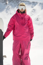 Women's Light Gray Side-Zip Vented Ski Anorak Fully-Sealed Insulated Snow Anorak