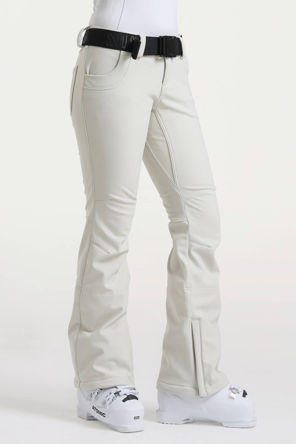 Dark Brown Slim-Fit Flared Hem Ski Pants Waterproof Snow Pants