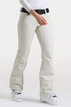 Dark Brown Slim-Fit Flared Hem Ski Pants Waterproof Snow Pants