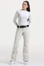 Khaki Slim-Fit Flared Hem Ski Pants Waterproof Snow Pants