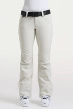 Red Slim-Fit Flared Hem Ski Pants Waterproof Snow Pants