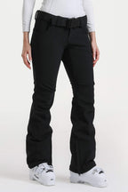 Dark Brown Slim-Fit Flared Hem Ski Pants Waterproof Snow Pants