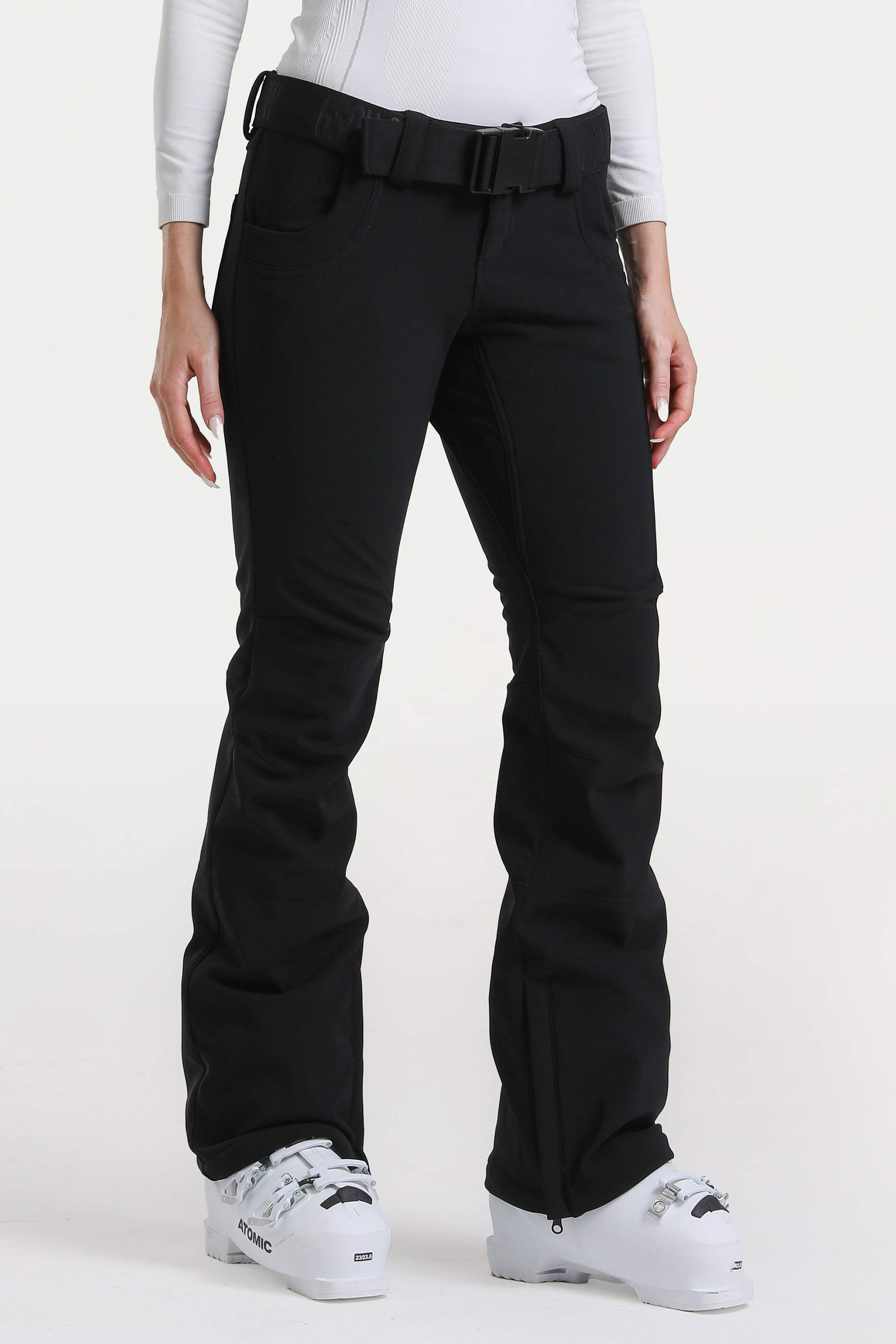 Black Slim-Fit Flared Hem Ski Pants Waterproof Snow Pants Main image