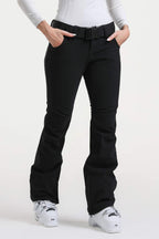 Red Slim-Fit Flared Hem Ski Pants Waterproof Snow Pants