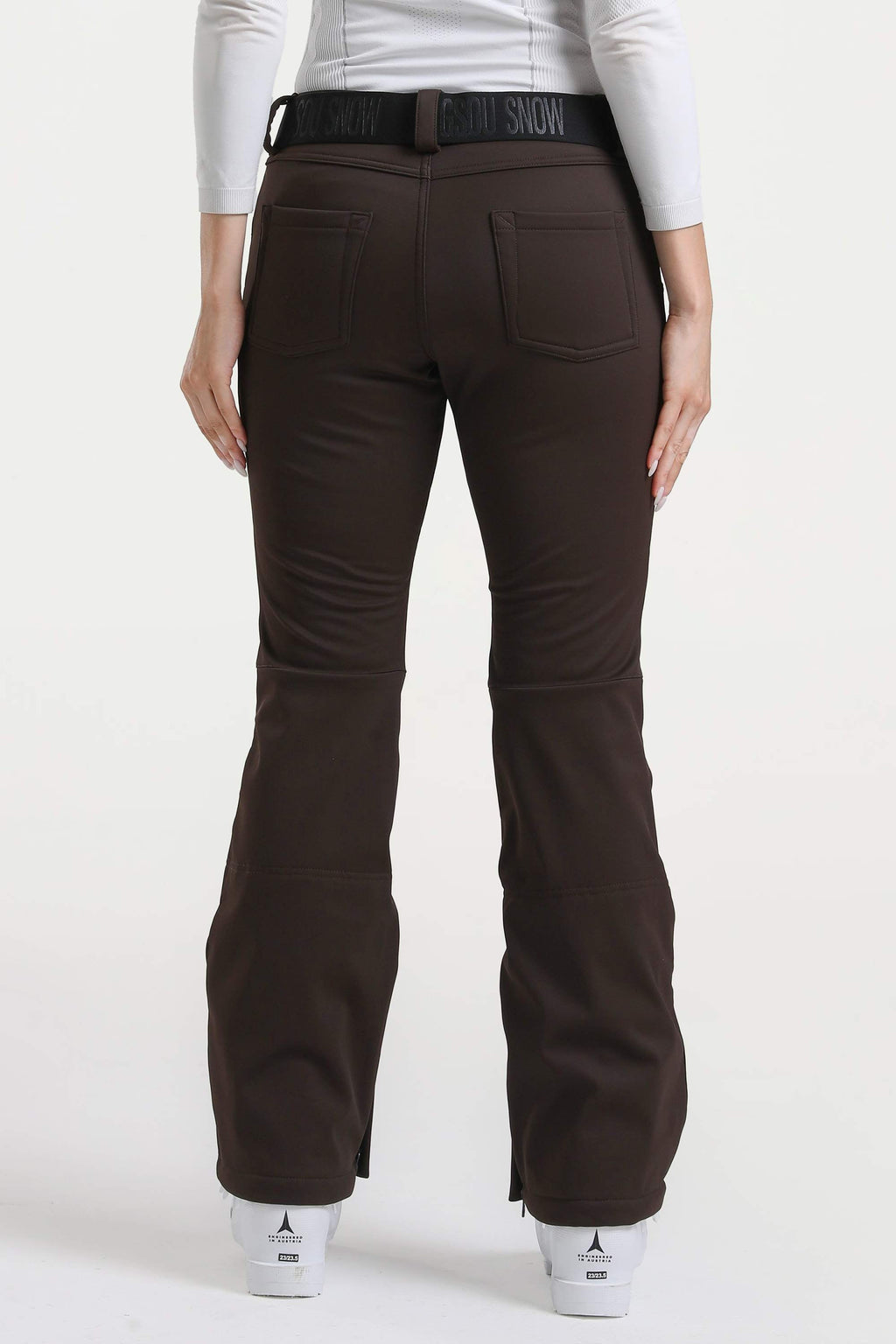 Women’s Black Slim Fit Ski Pants Waterproof Flared Hem Snow Pants - Gsou Snow