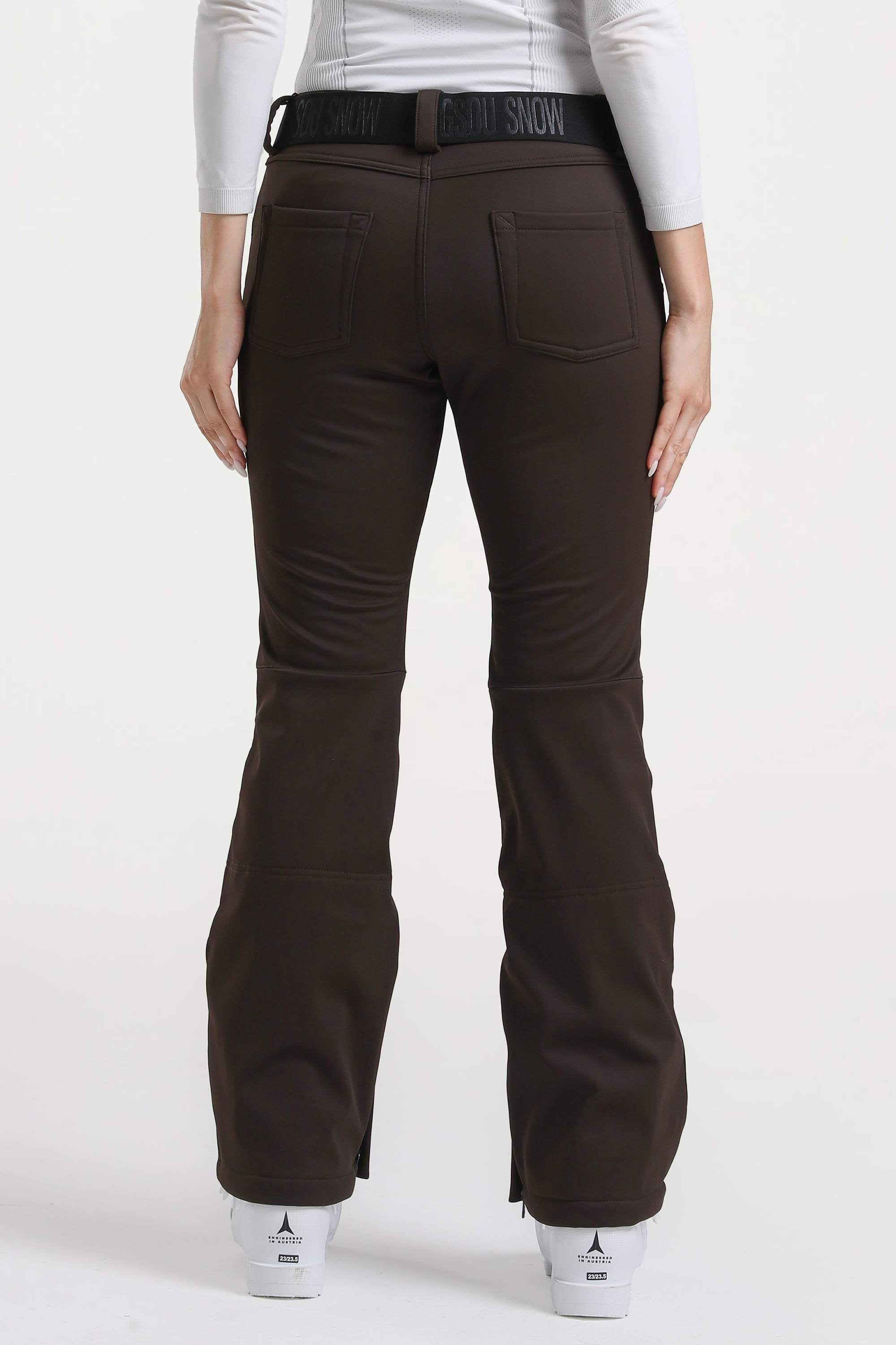 Women’s Khaki Slim Fit Ski Pants Waterproof Flared Hem Snow Pants - Gsou Snow