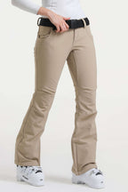 Black Slim-Fit Flared Hem Ski Pants Waterproof Snow Pants