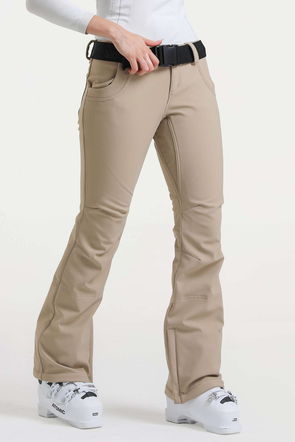 Off White Slim-Fit Flared Hem Ski Pants Waterproof Snow Pants