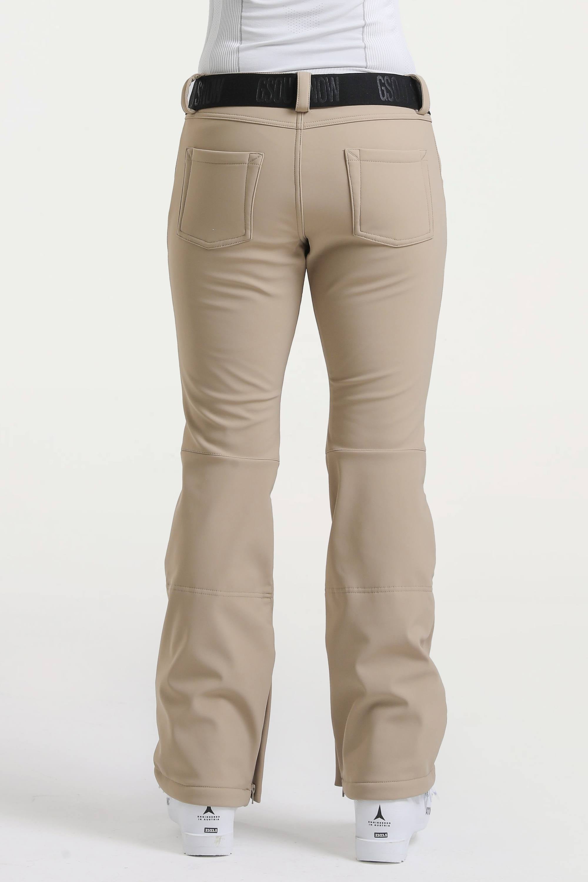 Dark Brown Slim-Fit Flared Hem Ski Pants Waterproof Snow Pants