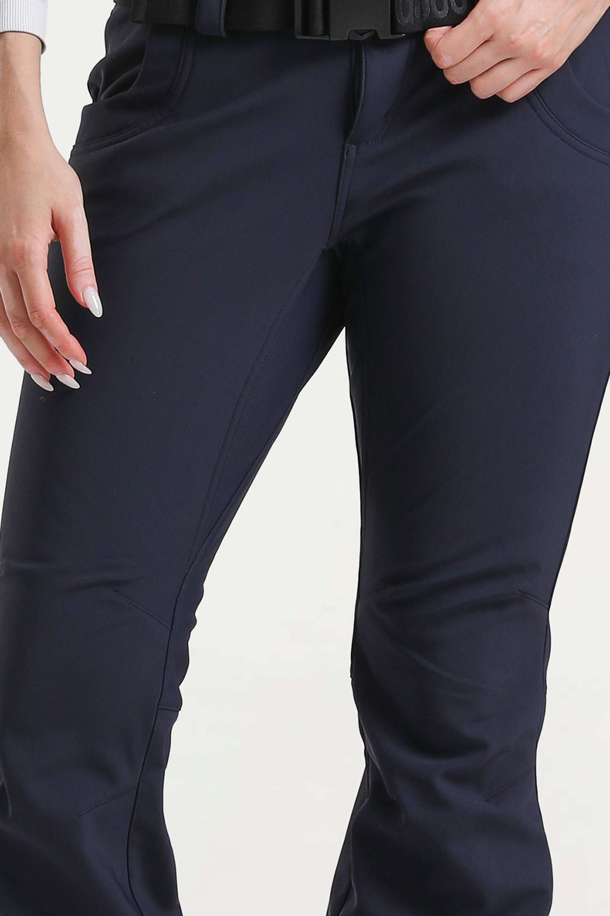 Red Slim-Fit Flared Hem Ski Pants Waterproof Snow Pants
