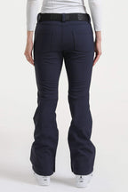 Black Slim-Fit Flared Hem Ski Pants Waterproof Snow Pants