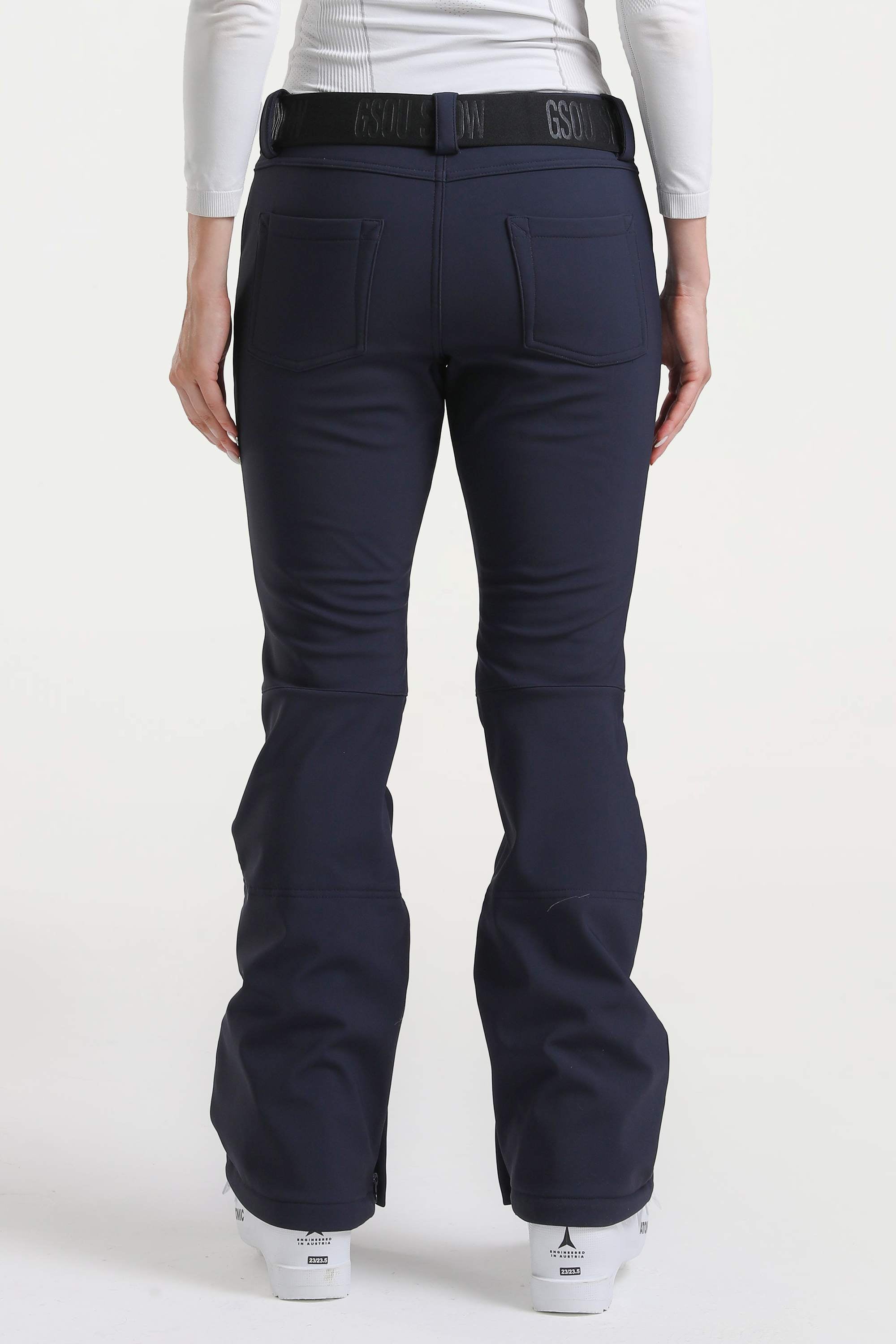 Women’s Off White Slim Fit Ski Pants Waterproof Flared Hem Snow Pants - Gsou Snow