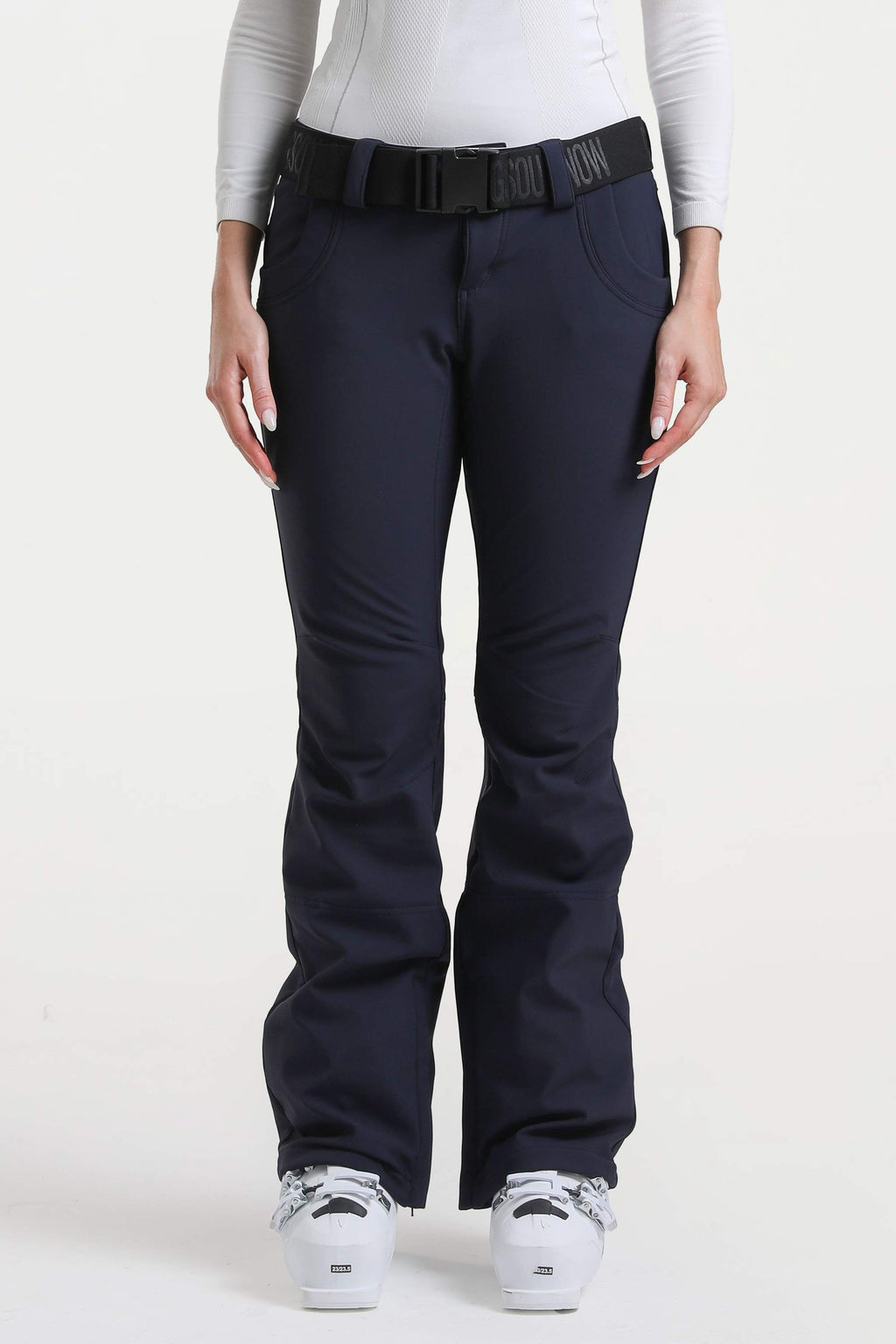 Khaki Slim-Fit Flared Hem Ski Pants Waterproof Snow Pants