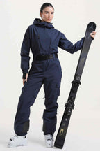 Women's Army Green Asymmetric Belted Insulated Waterproof One-Piece Ski Suit Snowboard Suit