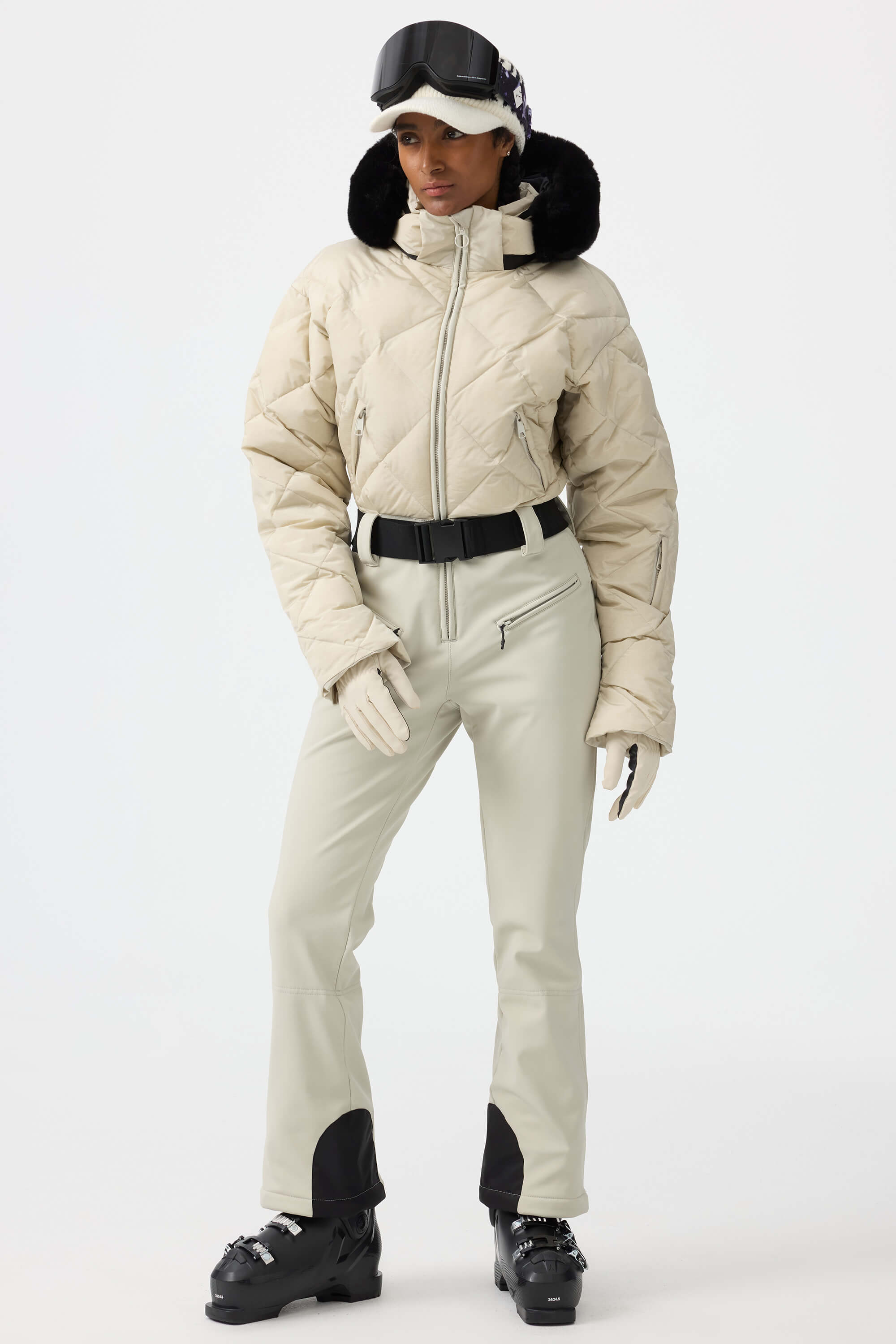 Women's Pink Durable Mini-Flare Leggings One-Piece Ski Suit Snowboard Suit