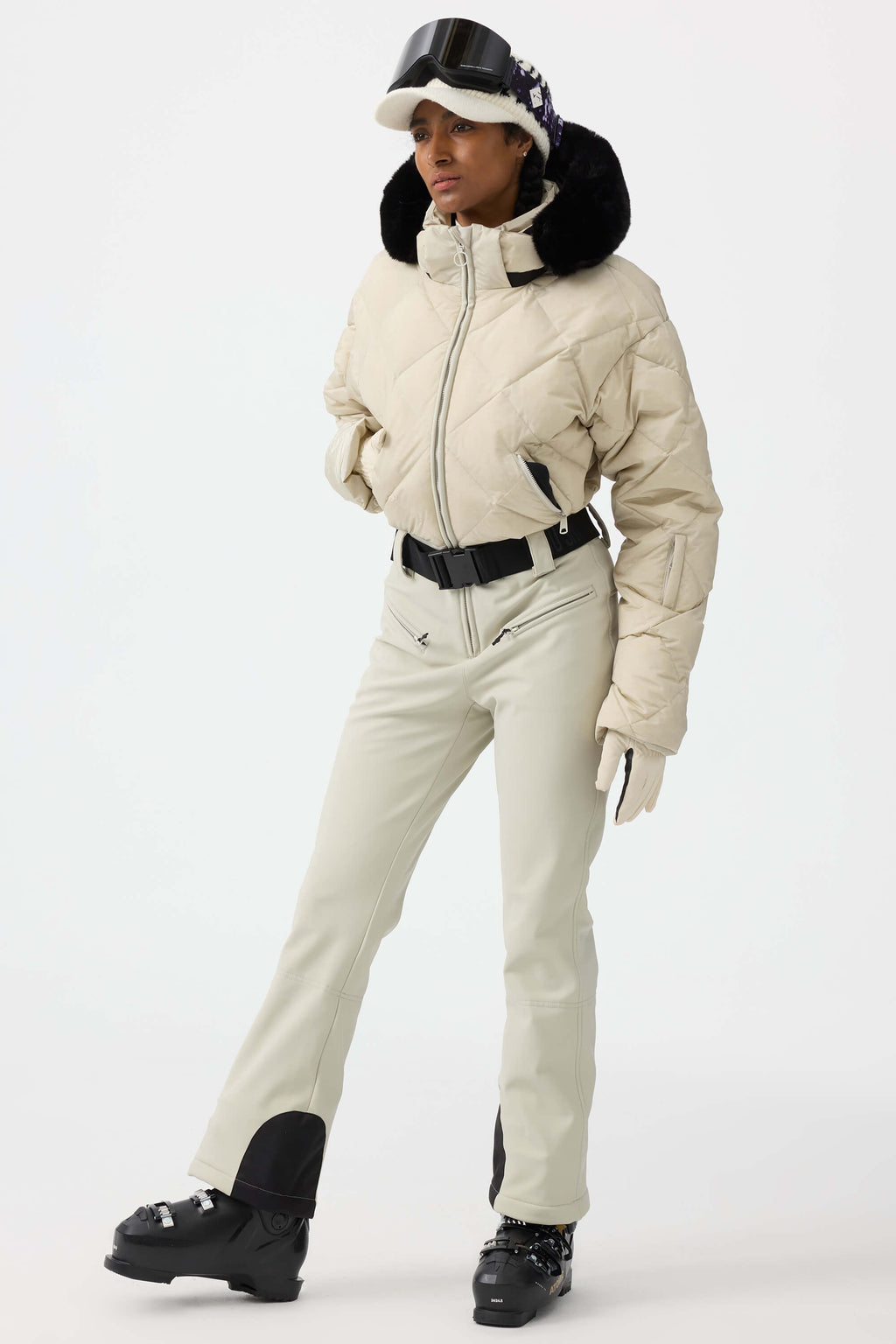Women's Pink Durable Mini-Flare Leggings One-Piece Ski Suit Snowboard Suit