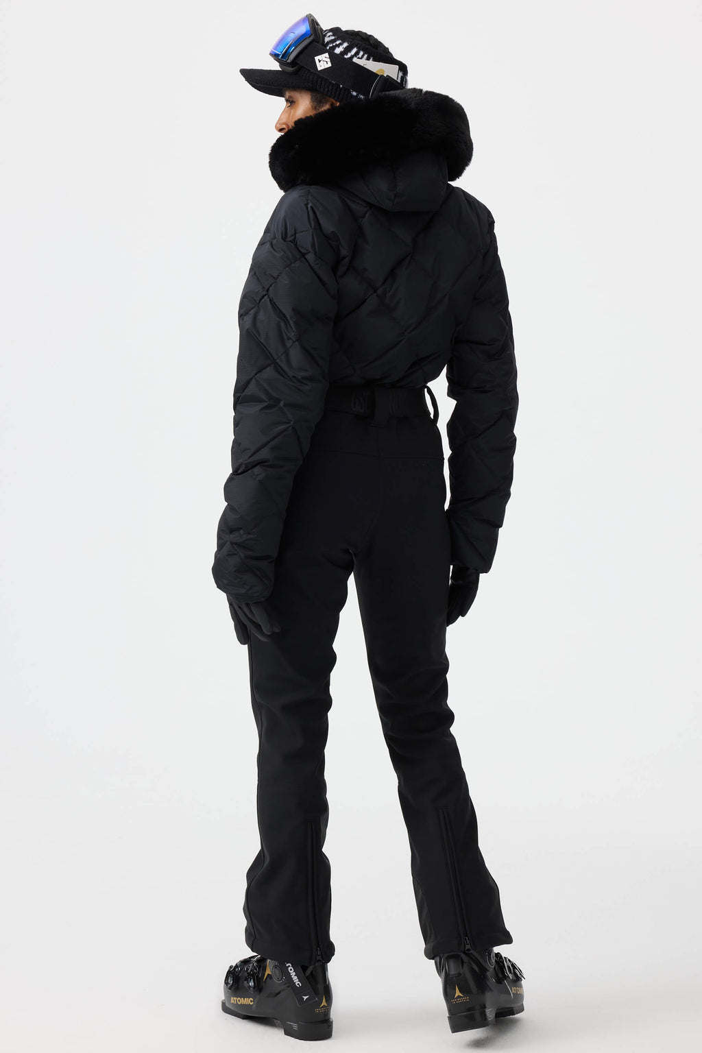 Women's Pink Durable Mini-Flare Leggings One-Piece Ski Suit Snowboard Suit