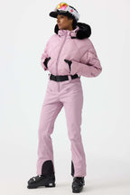Women's Navy Blue Durable Mini-flare Leggings Ski Suit One-Piece Snowboard Suit - Gsou Snow