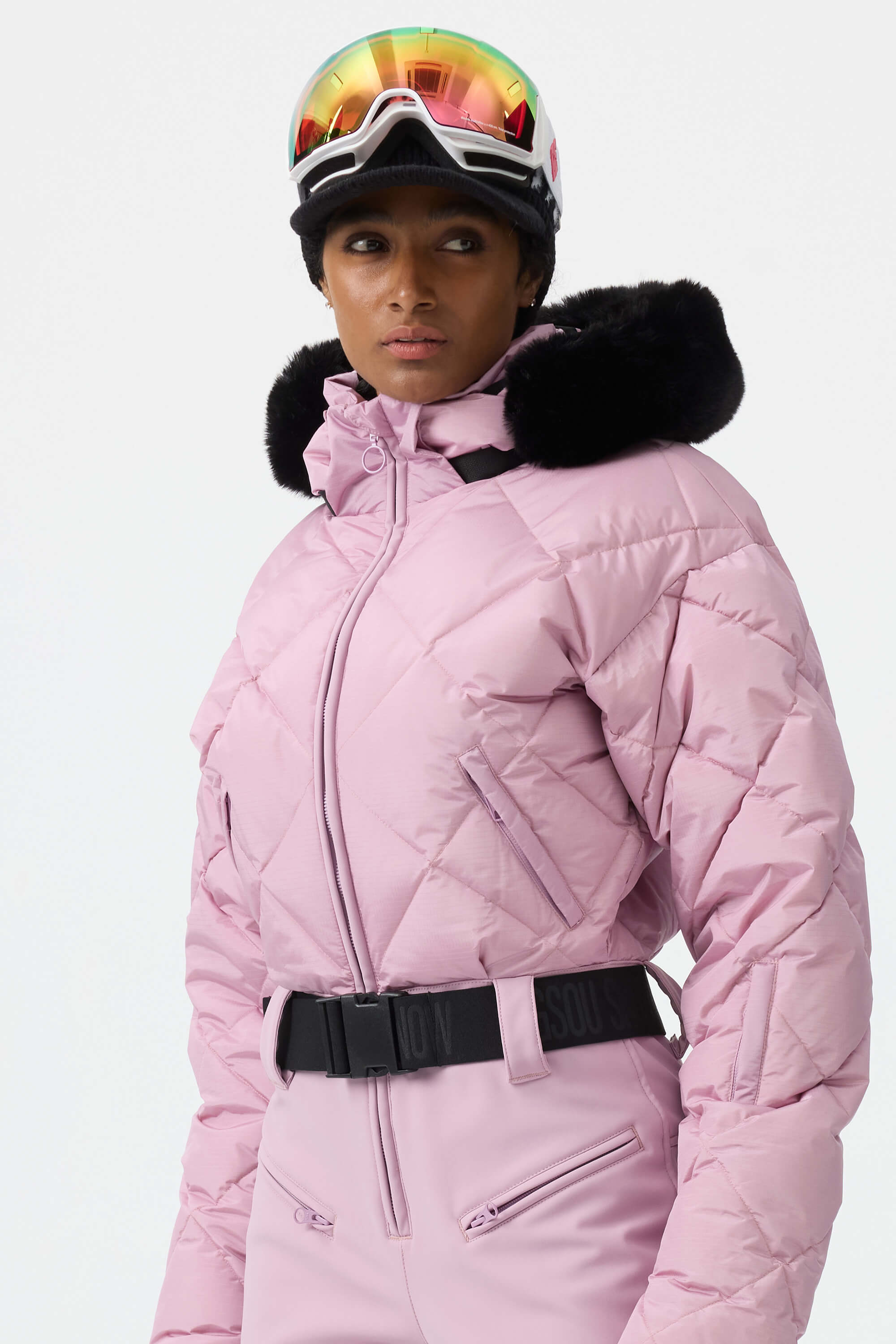 Women's Pink Durable Mini-Flare Leggings One-Piece Ski Suit Snowboard Suit Secondary image