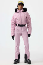 Women's Navy Durable Mini-Flare Leggings One-Piece Ski Suit Snowboard Suit