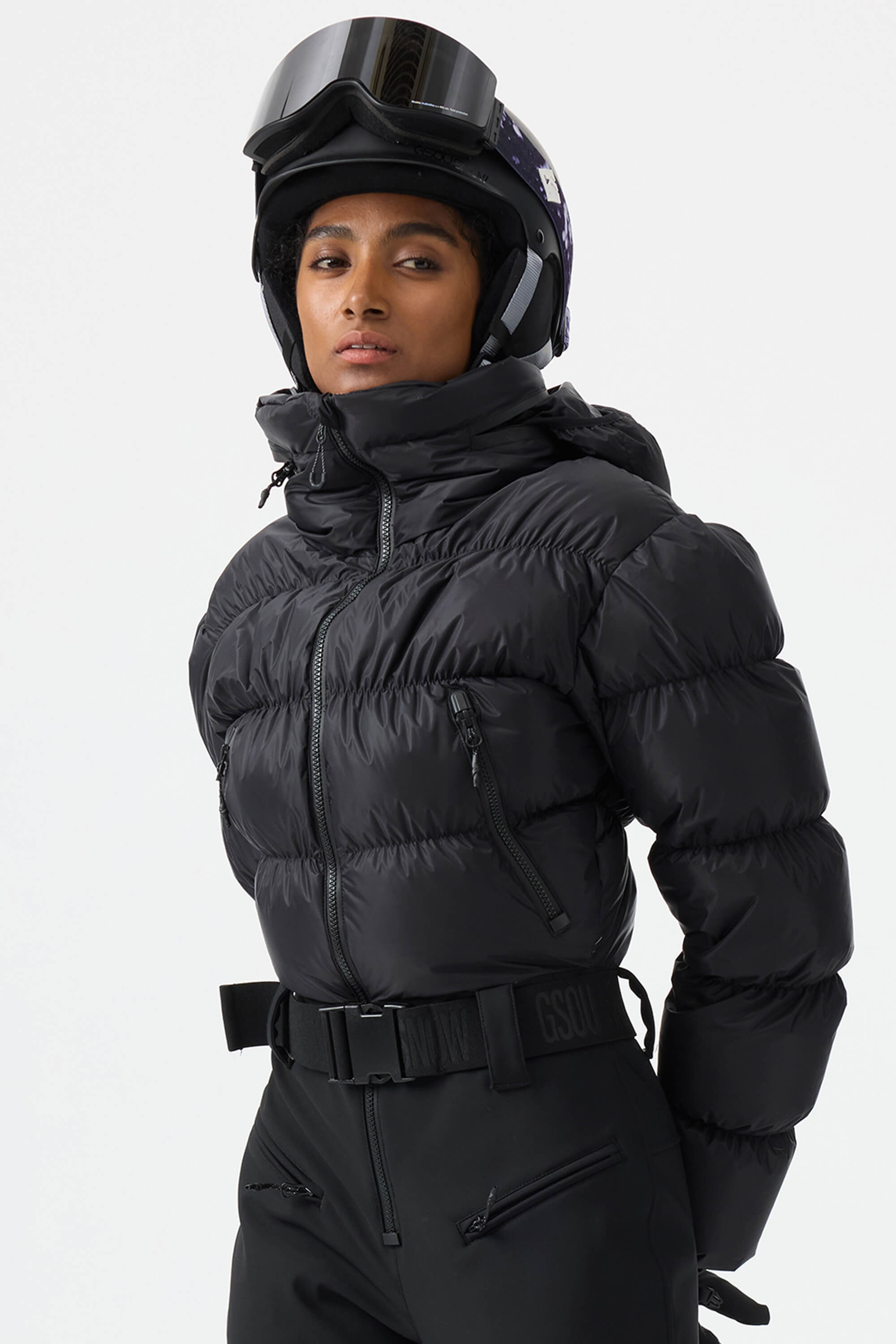 Women's White Stain-Resistant Down One-Piece Ski Suit Snowboard Suit