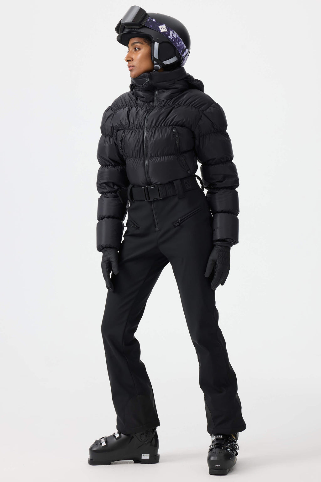 Women's White Stain-resistant Down Ski Suit One-Piece Snowboard Suit - Gsou Snow