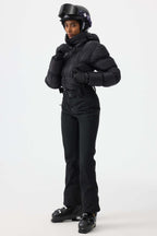 Women's White Stain-Resistant Down One-Piece Ski Suit Snowboard Suit