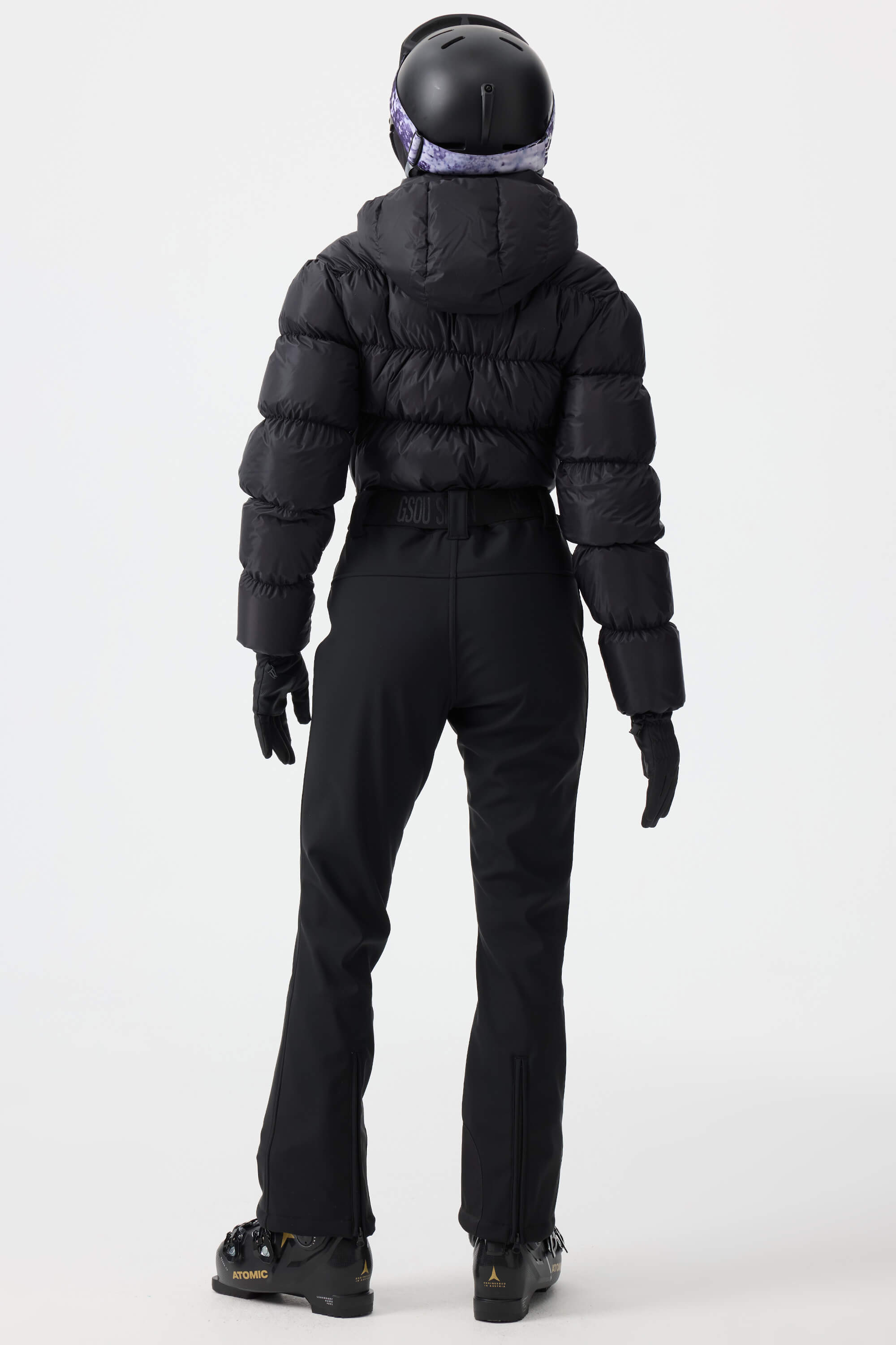 Women's Neon Orange Stain-resistant Down Ski Suit One-Piece Snowboard Suit - Gsou Snow