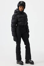 Women's White Stain-Resistant Down One-Piece Ski Suit Snowboard Suit