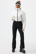 Women's Black Stain-Resistant Down One-Piece Ski Suit Snowboard Suit