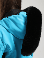 Women's Faux-Fur Slim Ski Jumpsuit One Piece Ski Suit - Gsou Snow