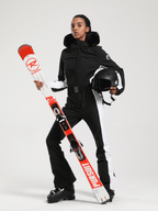 Women's Faux-Fur Slim Ski Jumpsuit One Piece Ski Suit - Gsou Snow
